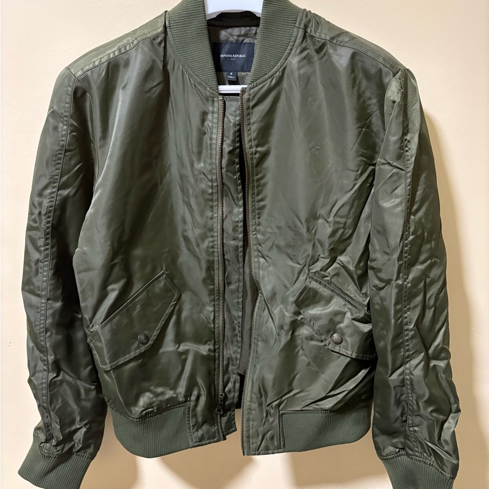 Banana Republic Men's Olive Green Bomber Jacket